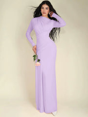 Ruffled Round-Neck Dress