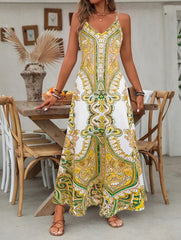 Robe longue d'été à imprimé vintage