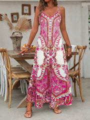 Robe longue d'été à imprimé vintage
