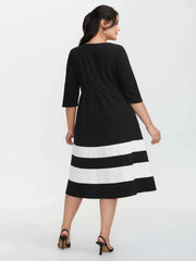 Round-Neck Mid-Sleeved Dress