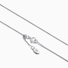 Rhodium Plated Sterling Silver 0.6MM Box Link 18 Inch Chain NeckLace