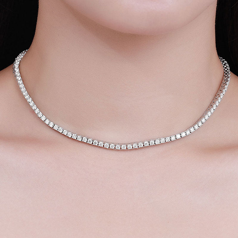 Tenniskette aus rhodiniertem Sterlingsilber, 3 mm, mit Zirkonia