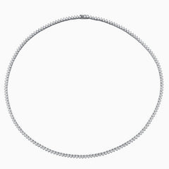 Rhodium Plated Sterling Silver 3MM Moissanite Tennis Chain NeckLace