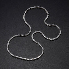 Rhodinierte Tenniskette aus Sterlingsilber, 3 mm, Moissanit