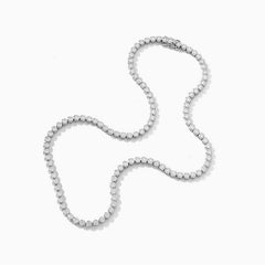 Rhodinierte Sterlingsilber-Lünette, 3 mm, Moissanit-Tenniskette