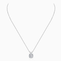 Rolo-Kette Sterling-Splitter V-Bail Solitär 1CT Moissanite Anhänger Halskette