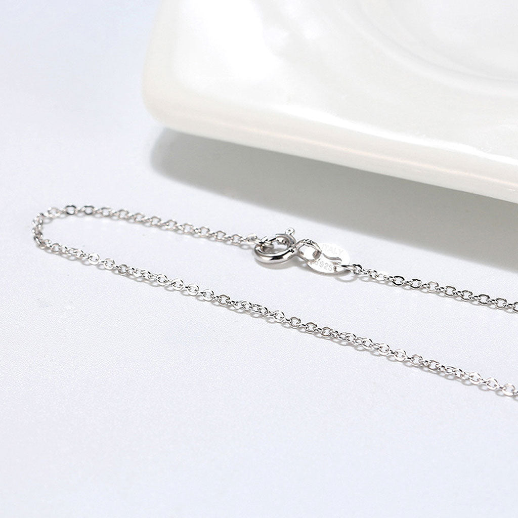 Shimmer Pure Sterling Silver Polished 1.1MM Cable Chain NeckLace