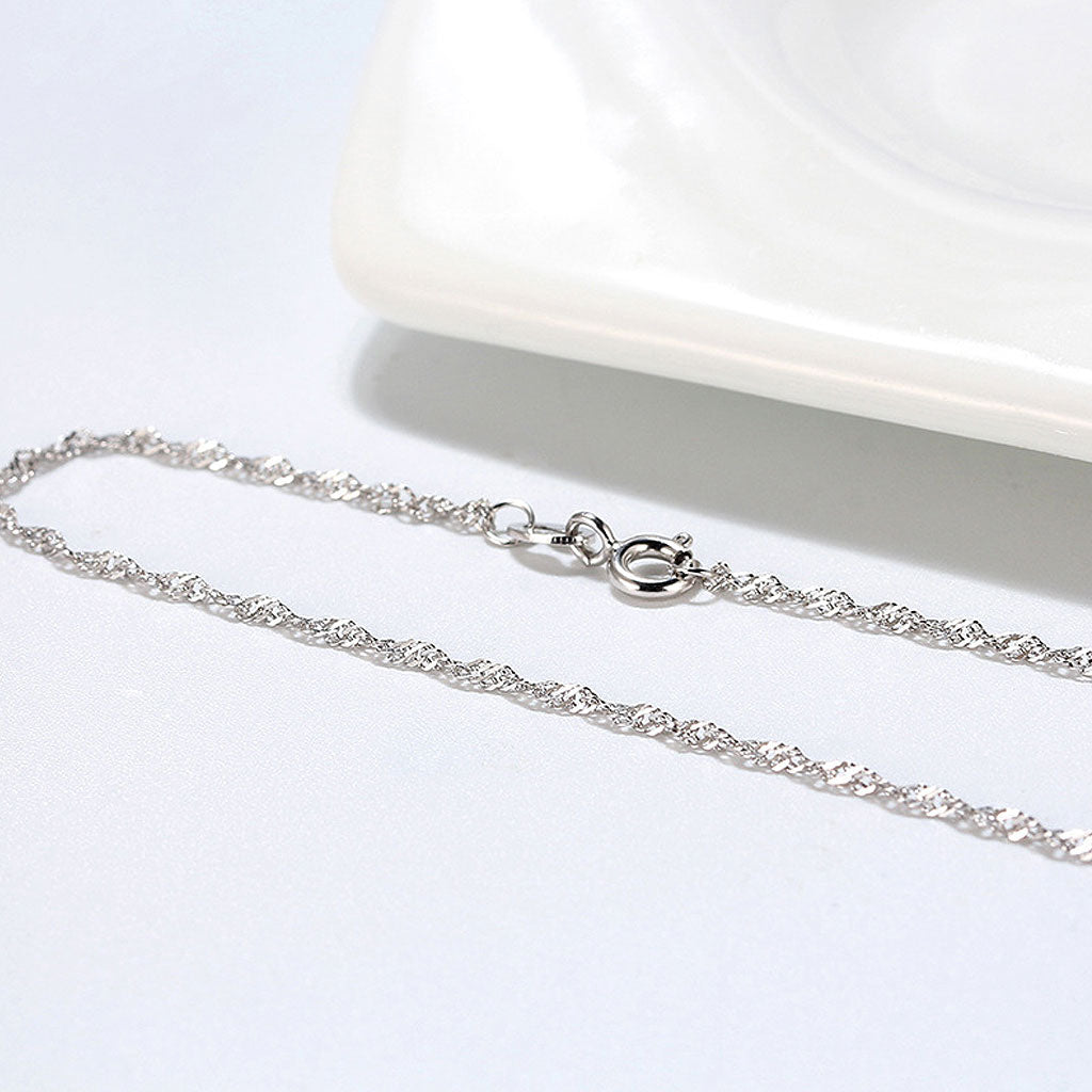 Collier à chaîne torsadée Singapour en argent sterling scintillant de 1,5 mm