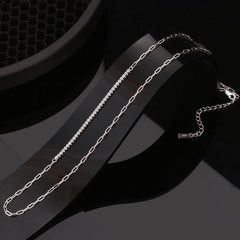 Collier ras du cou en argent sterling avec zircone cubique scintillante et lien trombone