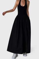 Midi Dress with Halter Neck - Black