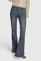 Flared Slim Jeans - Blue