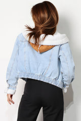 Jeansjacke aus Wolle - Blau