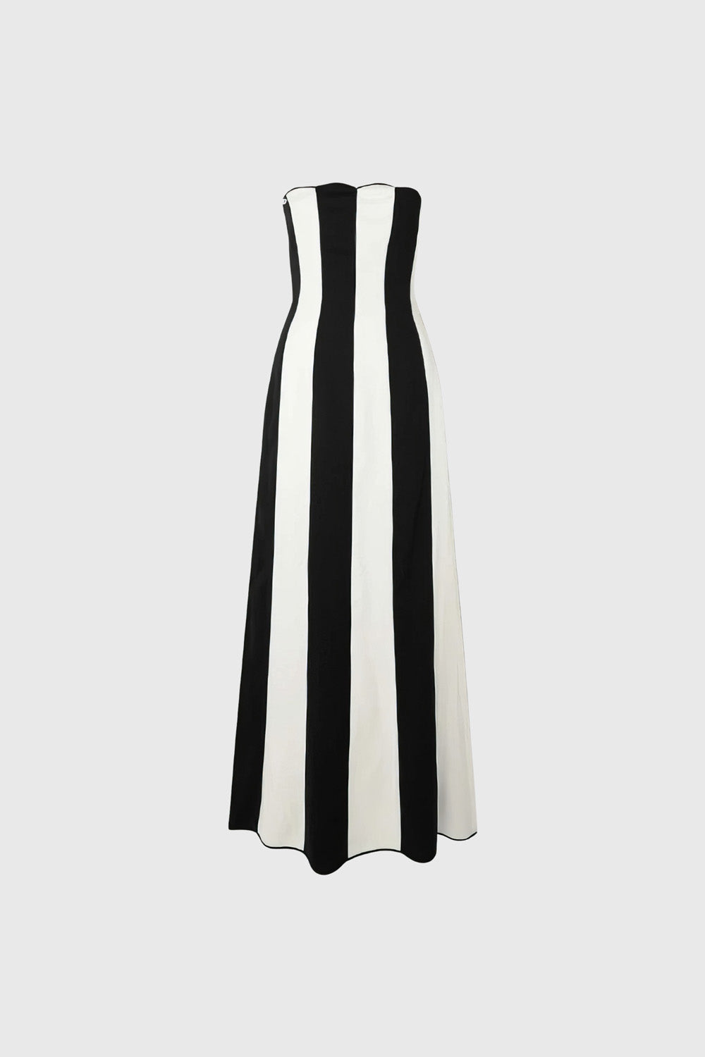 Striped Maxi Dress - Black & White