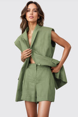 Waistcoat and Shorts 2-Piece Set - Green