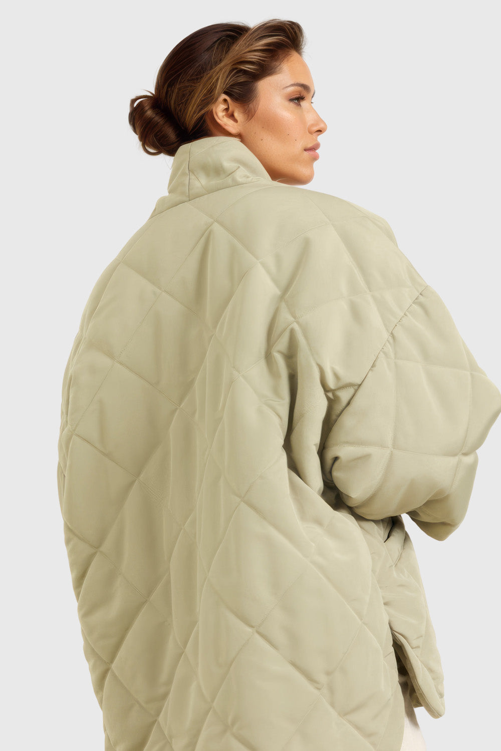 Quilted Short Jacket - Beige