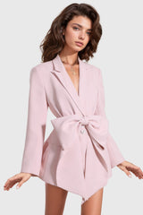 Robe blazer à rubans - Rose