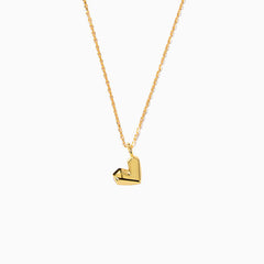 Trendy vergoldete Halskette mit Sweetheart-Anhänger – Gold