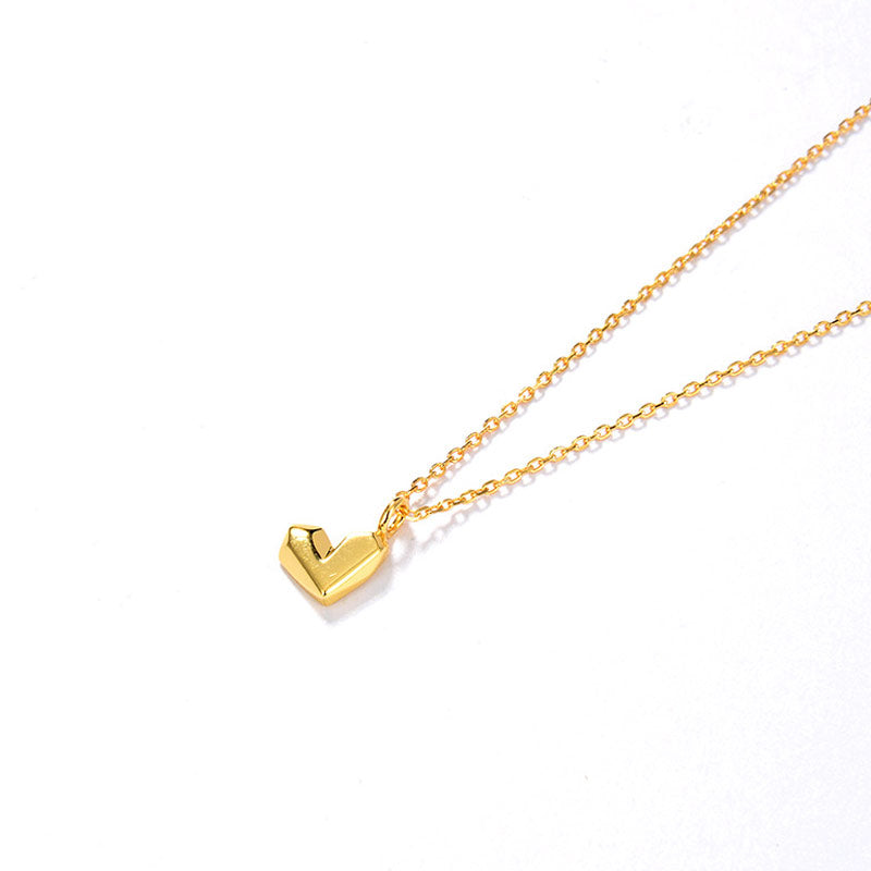 Trendy vergoldete Halskette mit Sweetheart-Anhänger – Gold