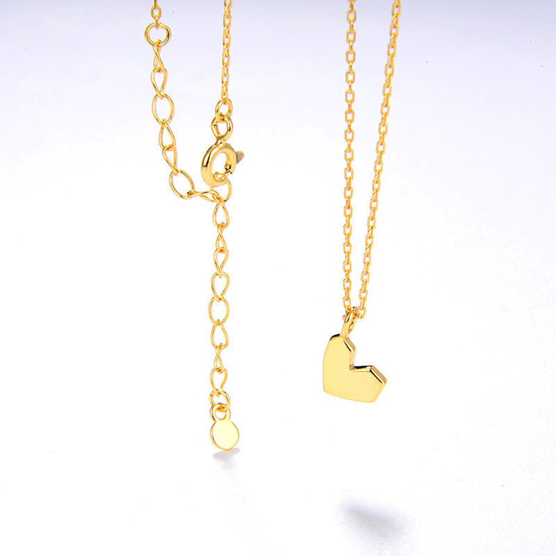 Trendy vergoldete Halskette mit Sweetheart-Anhänger – Gold