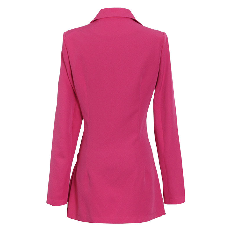 Einzigartiger Blazer mit überkreuzten Revers und langen Ärmeln – ROSE