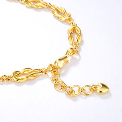 Einzigartige goldfarbene Choker-Halskette mit geflochtenen Kettengliedern – Gold