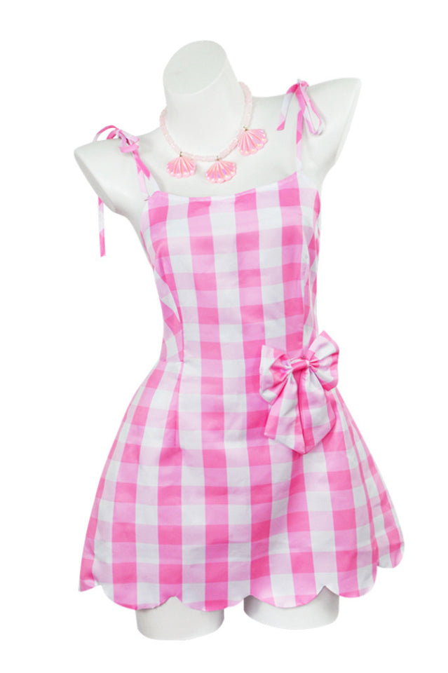 Robe à carreaux rose du film Barbie Margot