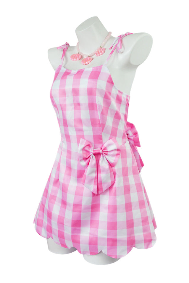 Robe à carreaux rose du film Barbie Margot