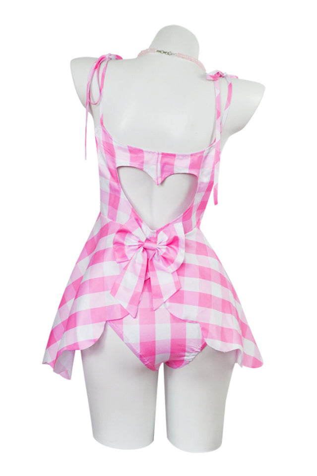 Robe à carreaux rose du film Barbie Margot