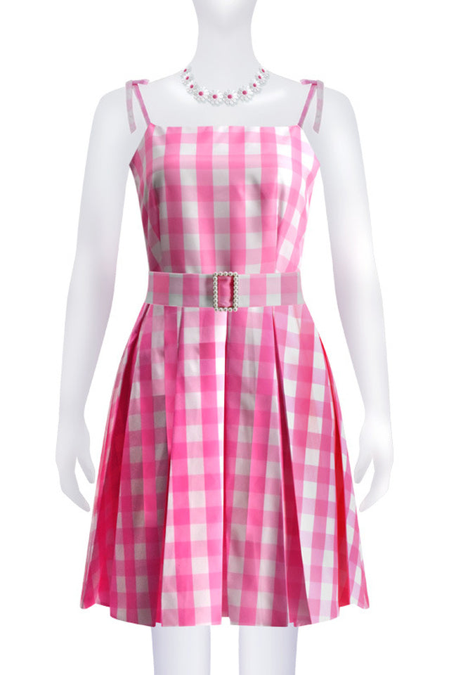 Barbie Movie Margot – Rosa kariertes Kleid