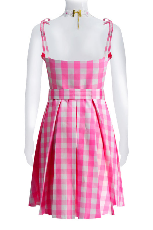 Robe à carreaux rose du film Barbie Margot