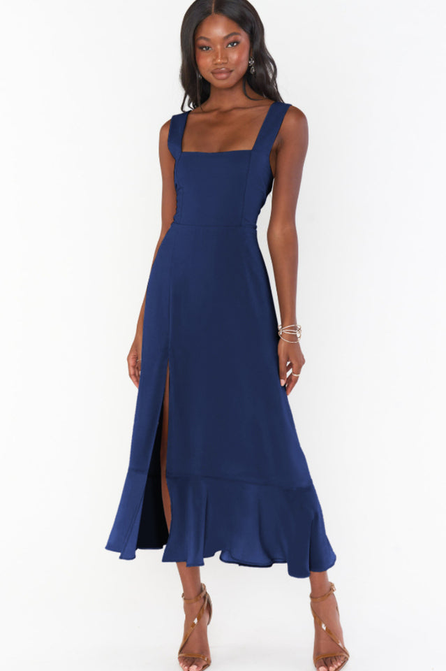 Tie Shoulder Boho Midi Dress