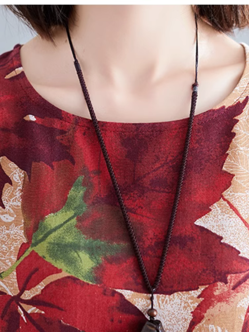 Elegant Grace Printed A-Line Dress
