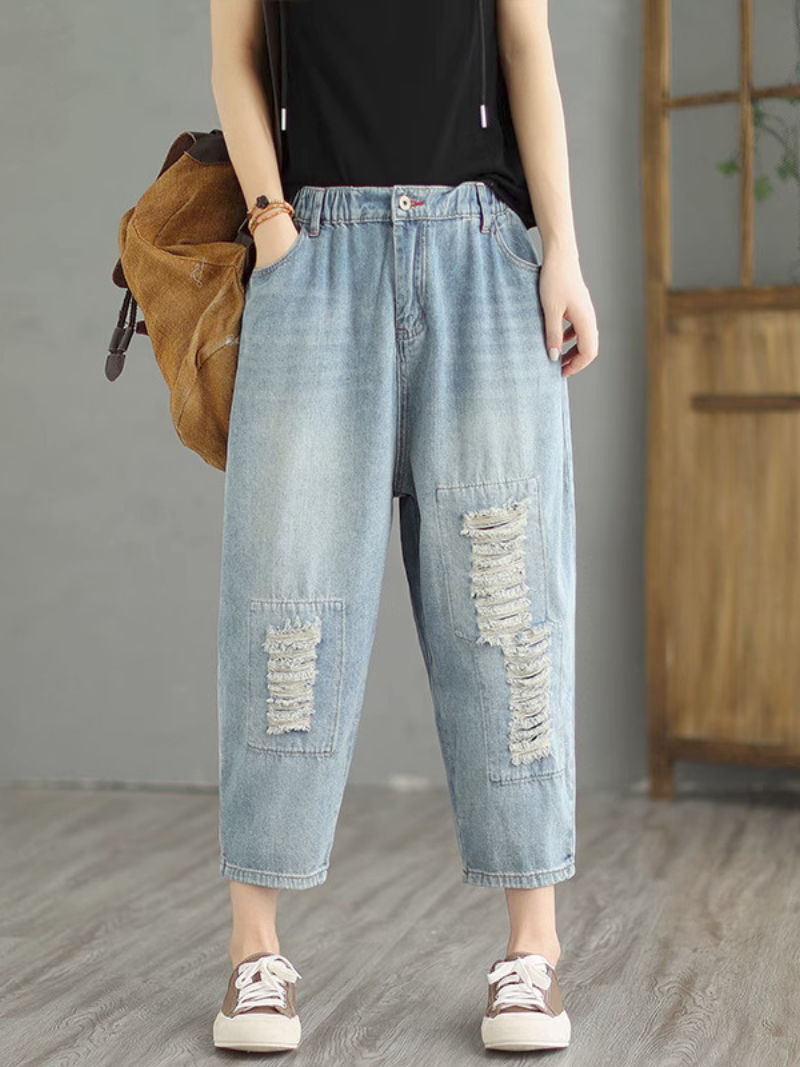 Pantalon taille naturelle en denim Just My Size