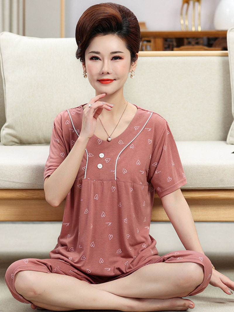 Beach party Summer Sleepwear Short Pajamas Suit