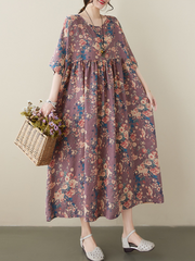 Feel My Love Cotton Floral Smock Dress