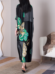 Sun Shine Round Neck Short Sleeves A-line Dress