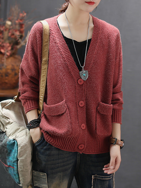 Pull cardigan à fil en avant