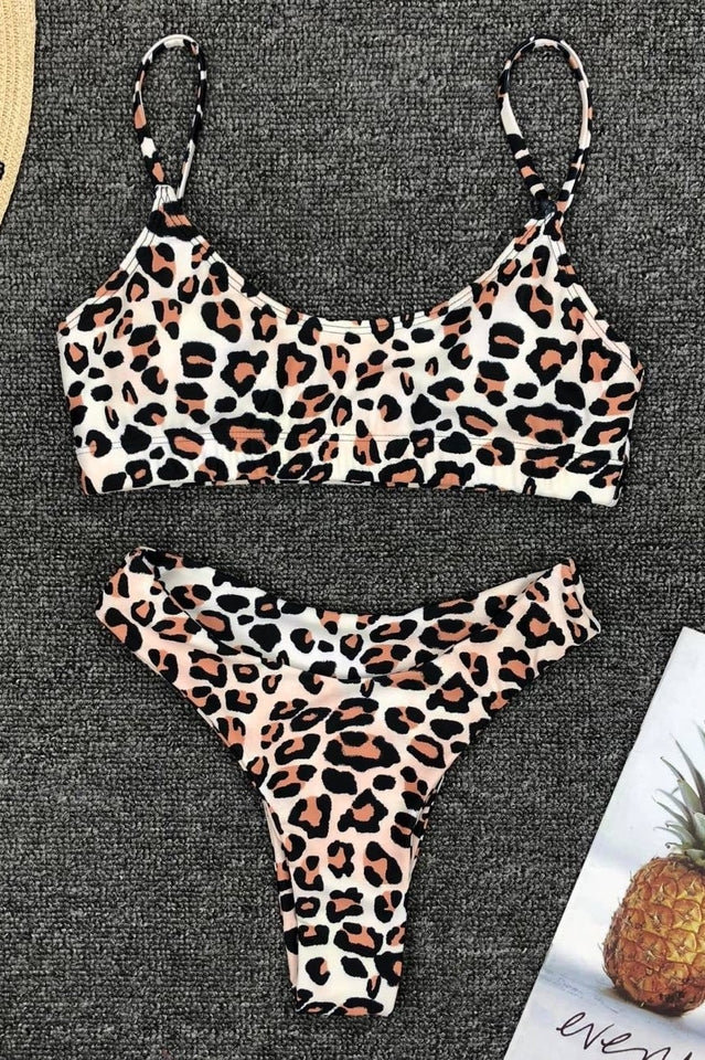 Bikini-Set mit Leopardenmuster (mehrfarbig)