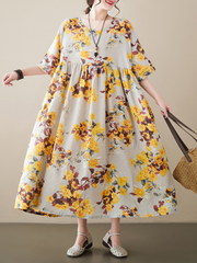 Heaven On Earth Round Neck Smock Dress