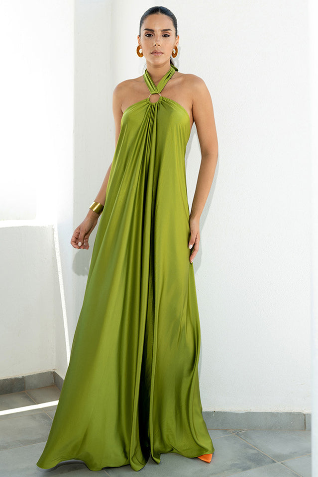 Ofelia Halter Loop Maxi Dress