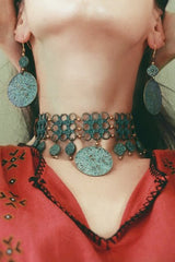 Vintage Nepal Style Necklace+Earrings