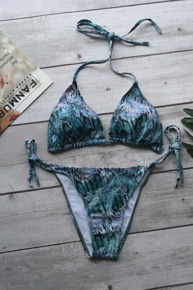 Brasilianischer Push-Up-Badeanzug mit buntem Print