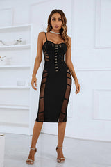 Nira Sweetheart Mesh Midi Dress