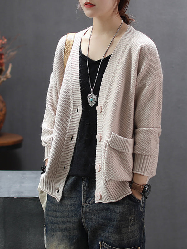 Pull cardigan à fil en avant