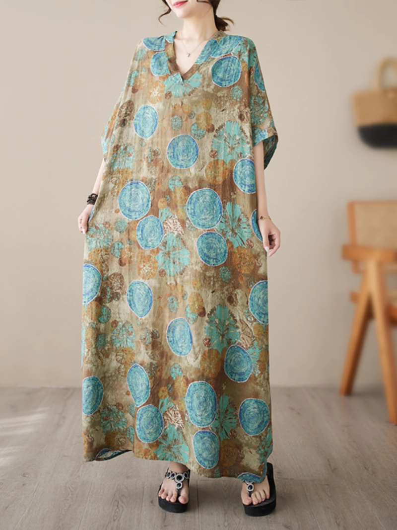 Sunflower Deligh Summer Kaftan Dress