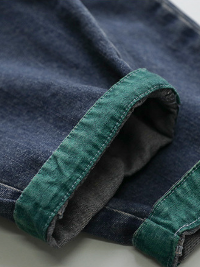 Pantalon sarouel décontracté en denim avec patch ample