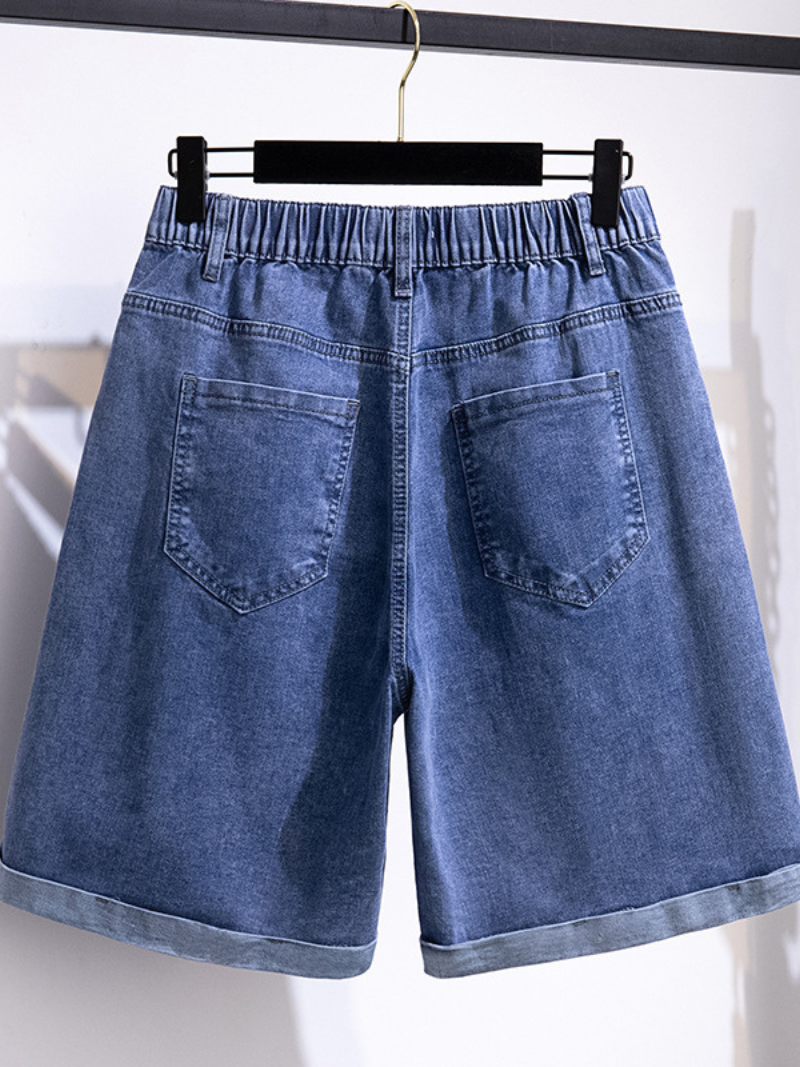 Oversize-Jeans mit hoher Taille und lockerer Passform und kurzer Hose