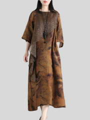 Game Of Time Lockeres A-Linien-Kleid mit Rundhalsausschnitt