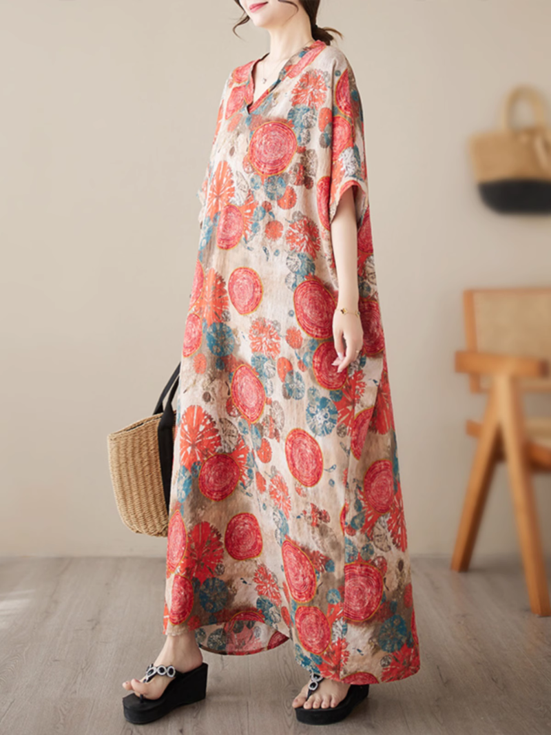 Sunflower Deligh Summer Kaftan Dress