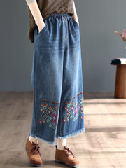 The Lost Heart Denim Elastic Waist Bottom Pants